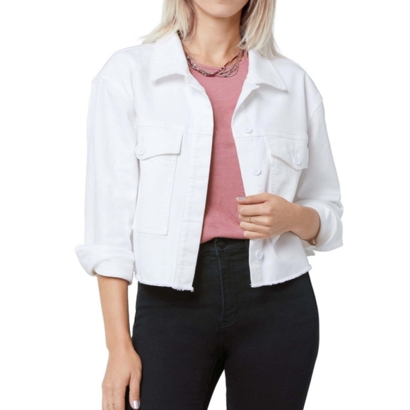 NWT Sam Edelman Aimmie Crop Denim Jacket M or L - Picture 2 of 4